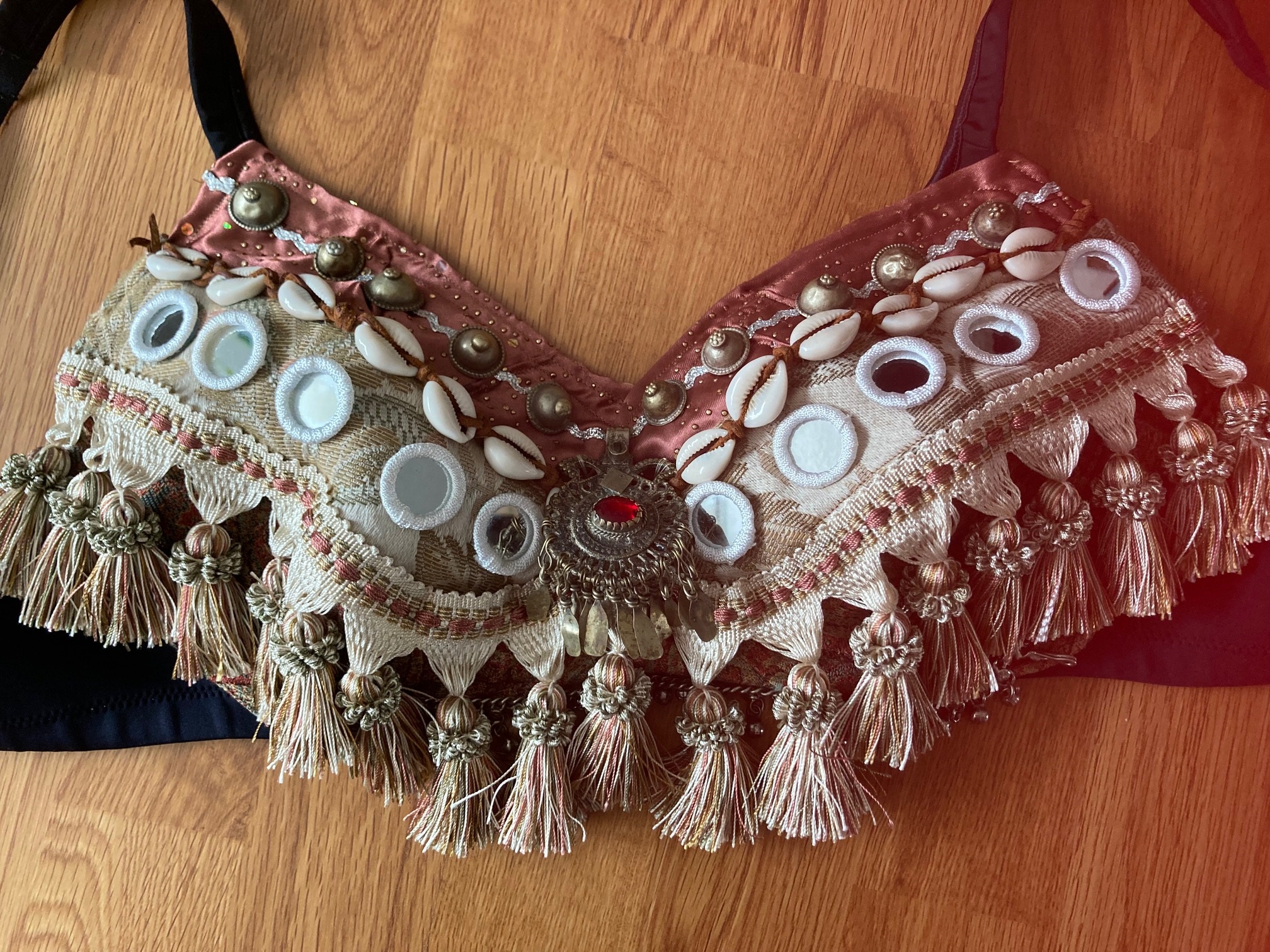 First homemade belly dance bra top, Tutorial from: www.flic…