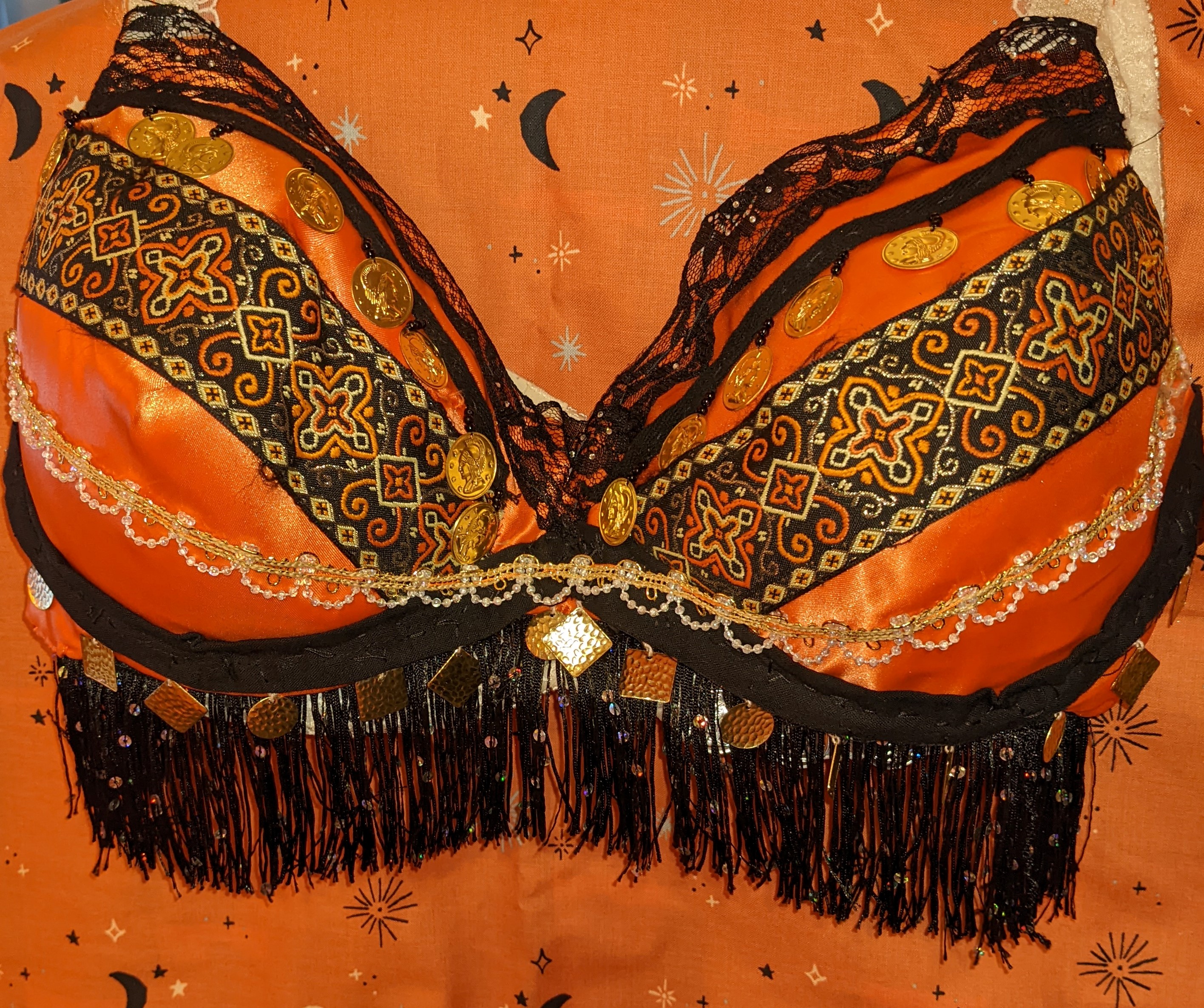 GOTHIC TRIBAL STEAMPUNK+ BELLYDANCE BRA WITH DRAPES 2012